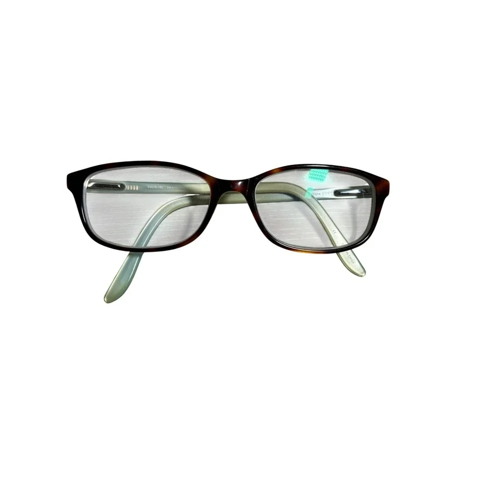 Bulova Havana Mint Tortoise Rectangular Eyeglass Frames only Two Tone retro